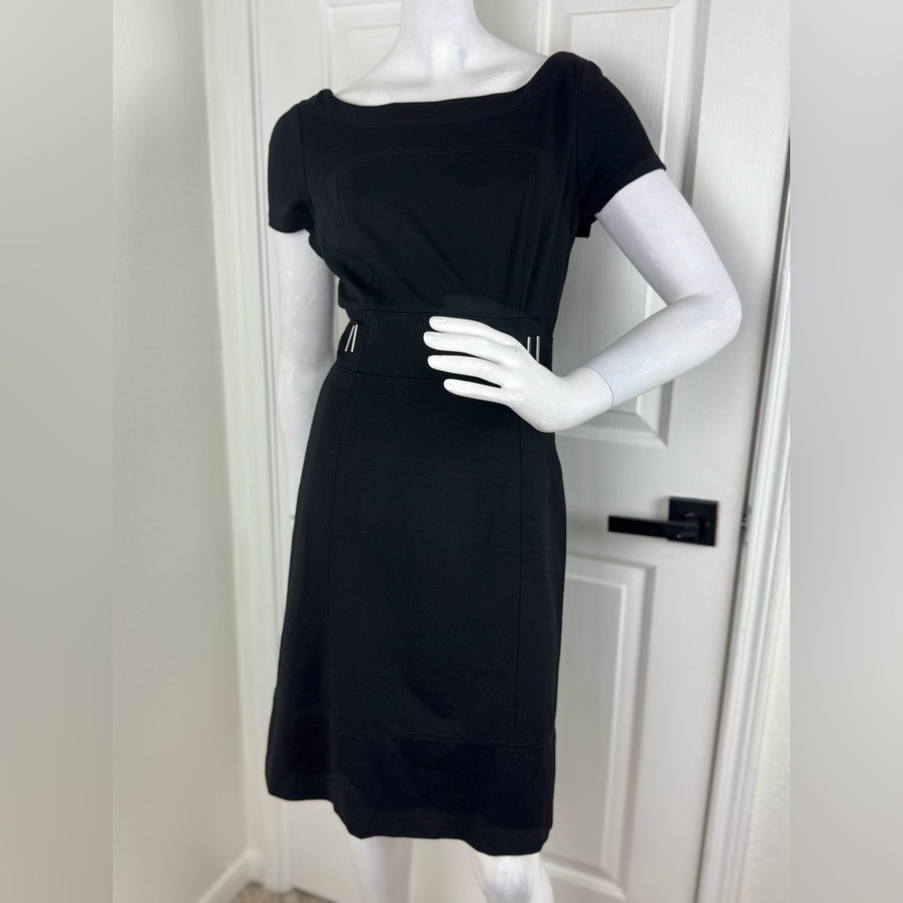 White House Black Market Black Sheath Midi Dress. A31